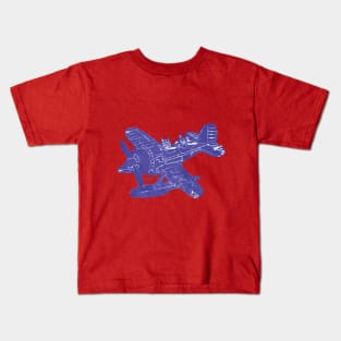 Little Floatplane, Blue Kids T-Shirt